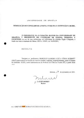 Resolução do Conselho de Ensino, Pesquisa e Extensão nº 0080/2001