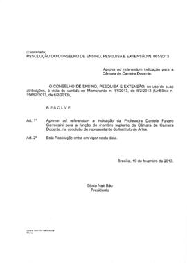 Resolução do Conselho de Ensino, Pesquisa e Extensão nº 0061/2013