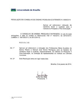 Resolução do Conselho de Ensino, Pesquisa e Extensão nº 0009/2014