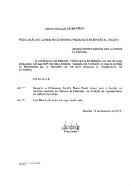 Resolução do Conselho de Ensino, Pesquisa e Extensão nº 0054/2013