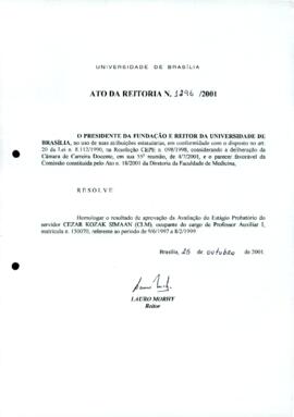 Ato da Reitoria nº 1296/2001