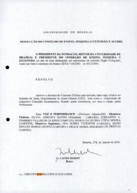 Resolução do Conselho de Ensino, Pesquisa e Extensão nº 0013/2002