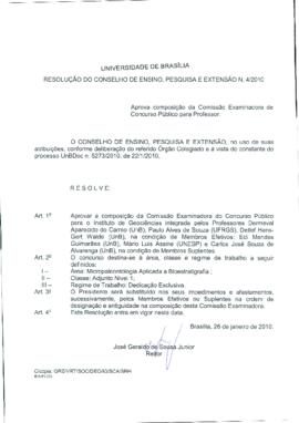 Resolução do Conselho de Ensino, Pesquisa e Extensão nº 0004/2010