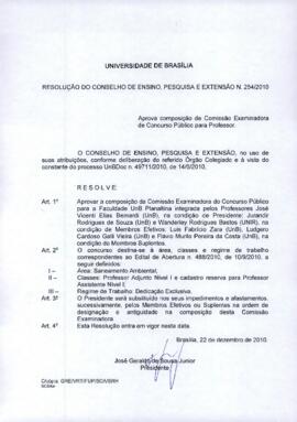 Resolução do Conselho de Ensino, Pesquisa e Extensão nº 0254/2010