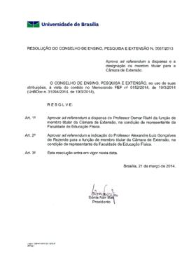 Resolução do Conselho de Ensino, Pesquisa e Extensão nº 0057/2014