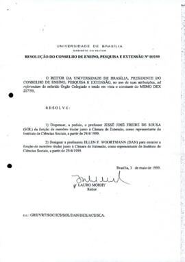 Resolução do Conselho de Ensino, Pesquisa e Extensão nº 0015/1999
