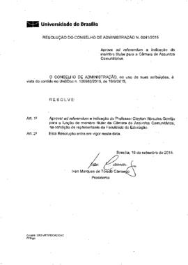 Resolução do Conselho de Administração nº 0041/2015