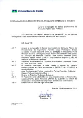 Resolução do Conselho de Ensino, Pesquisa e Extensão nº 0030/2016