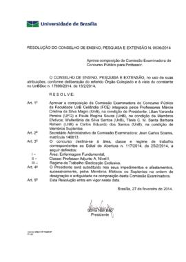 Resolução do Conselho de Ensino, Pesquisa e Extensão nº 0036/2014