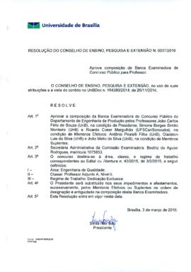 Resolução do Conselho de Ensino, Pesquisa e Extensão nº 0037/2016