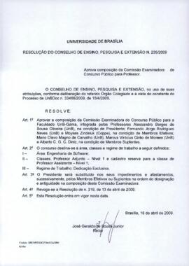 Resolução do Conselho de Ensino, Pesquisa e Extensão nº 0235/2009