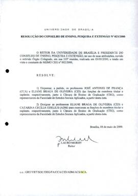 Resolução do Conselho de Ensino, Pesquisa e Extensão nº 0023/2000