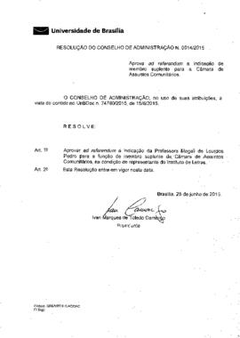 Resolução do Conselho de Administração nº 0014/2015