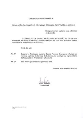 Resolução do Conselho de Ensino, Pesquisa e Extensão nº 0035/2013