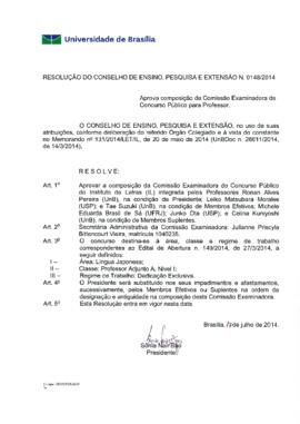 Resolução do Conselho de Ensino, Pesquisa e Extensão nº 0148/2014