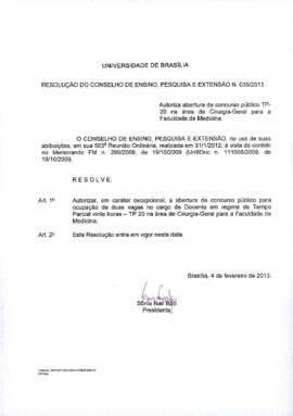 Resolução do Conselho de Ensino, Pesquisa e Extensão nº 0039/2013