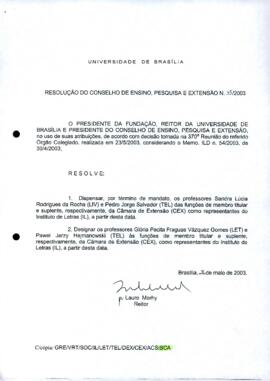 Resolução do Conselho de Ensino, Pesquisa e Extensão nº 0035/2003