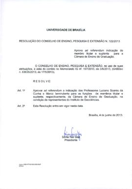 Resolução do Conselho de Ensino, Pesquisa e Extensão nº 0122/2013