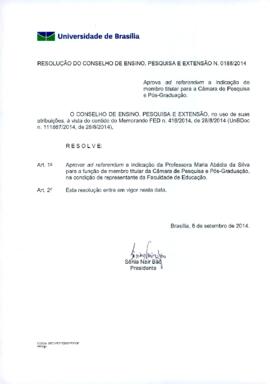 Resolução do Conselho de Ensino, Pesquisa e Extensão nº 0188/2014