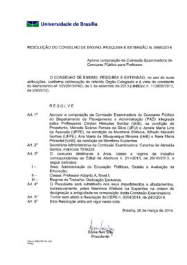 Resolução do Conselho de Ensino, Pesquisa e Extensão nº 0060/2014