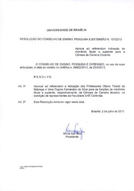 Resolução do Conselho de Ensino, Pesquisa e Extensão nº 0137/2013