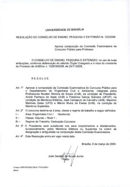 Resolução do Conselho de Ensino, Pesquisa e Extensão nº 0102/2009