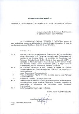 Resolução do Conselho de Ensino, Pesquisa e Extensão nº 0244/2010