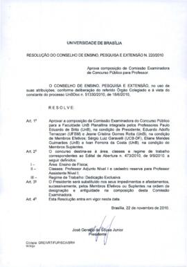 Resolução do Conselho de Ensino, Pesquisa e Extensão nº 0220/2010