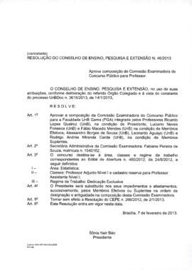 Resolução do Conselho de Ensino, Pesquisa e Extensão nº 0046/2013