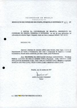 Resolução do Conselho de Ensino, Pesquisa e Extensão nº 0164/1997
