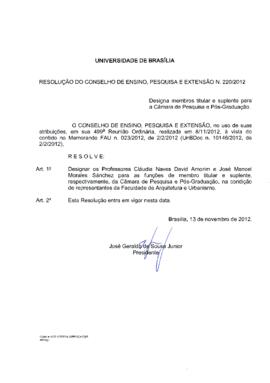 Resolução do Conselho de Ensino, Pesquisa e Extensão nº 0220/2012