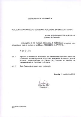 Resolução do Conselho de Ensino, Pesquisa e Extensão nº 0100/2013