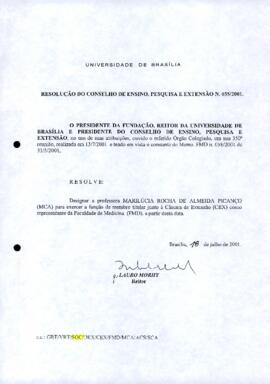 Resolução do Conselho de Ensino, Pesquisa e Extensão nº 0035/2001