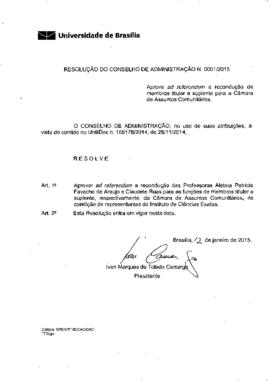 Resolução do Conselho de Administração nº 0001/2015