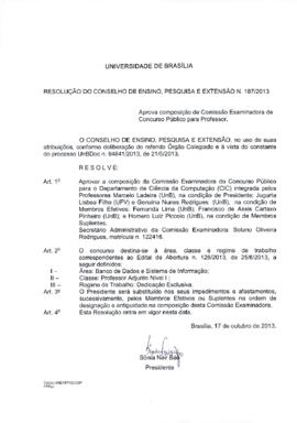 Resolução do Conselho de Ensino, Pesquisa e Extensão nº 0187/2013