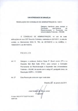 Resolução do Conselho de Administração nº 0001/2011