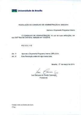 Resolução do Conselho de Administração nº 0008/2014