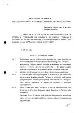 Resolução do Conselho de Ensino, Pesquisa e Extensão nº 0053/2007