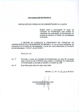 Resolução do Conselho de Administração nº 0003/2012