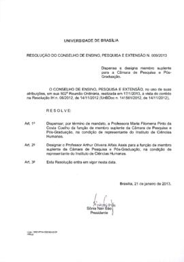 Resolução do Conselho de Ensino, Pesquisa e Extensão nº 0009/2013