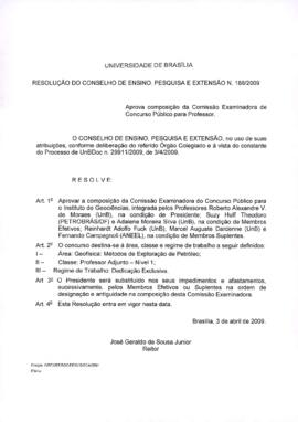 Resolução do Conselho de Ensino, Pesquisa e Extensão nº 0188/2009