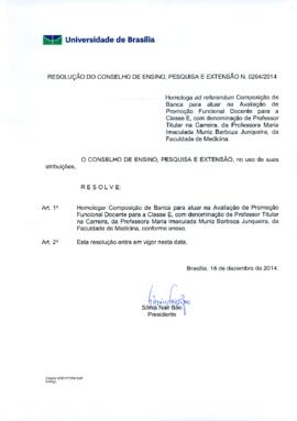 Resolução do Conselho de Ensino, Pesquisa e Extensão nº 0264/2014
