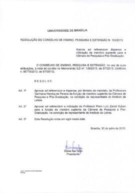 Resolução do Conselho de Ensino, Pesquisa e Extensão nº 0153/2013
