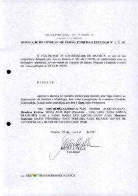 Resolução do Conselho de Ensino, Pesquisa e Extensão nº 0015/1997