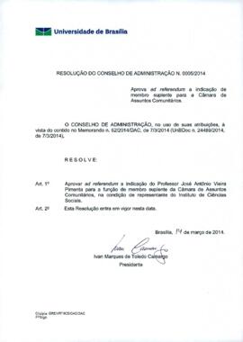 Resolução do Conselho de Administração nº 0005/2014