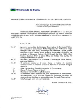 Resolução do Conselho de Ensino, Pesquisa e Extensão nº 0082/2014