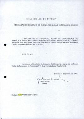 Resolução do Conselho de Ensino, Pesquisa e Extensão nº 0009/2003