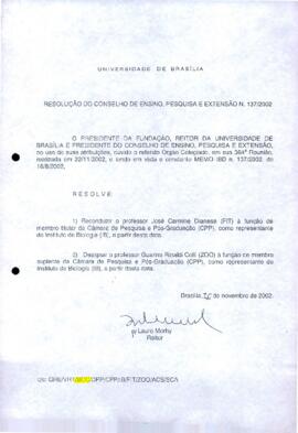 Resolução do Conselho de Ensino, Pesquisa e Extensão nº 0137/2002