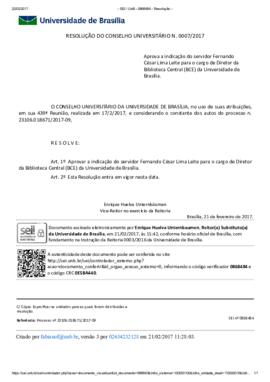 Resolução do Conselho Universitário nº 0007/2017