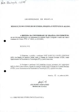 Resolução do Conselho de Ensino, Pesquisa e Extensão nº 0023/2001